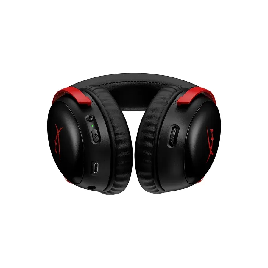 HyperX Cloud III Wireless, Gaming Headset for PC, PS5, PS4, up to 120-hour Battery, 2.4GHz Wireless, 53mm Angled Drivers, 10mm Microphone - Black/Red - OPEN BOX