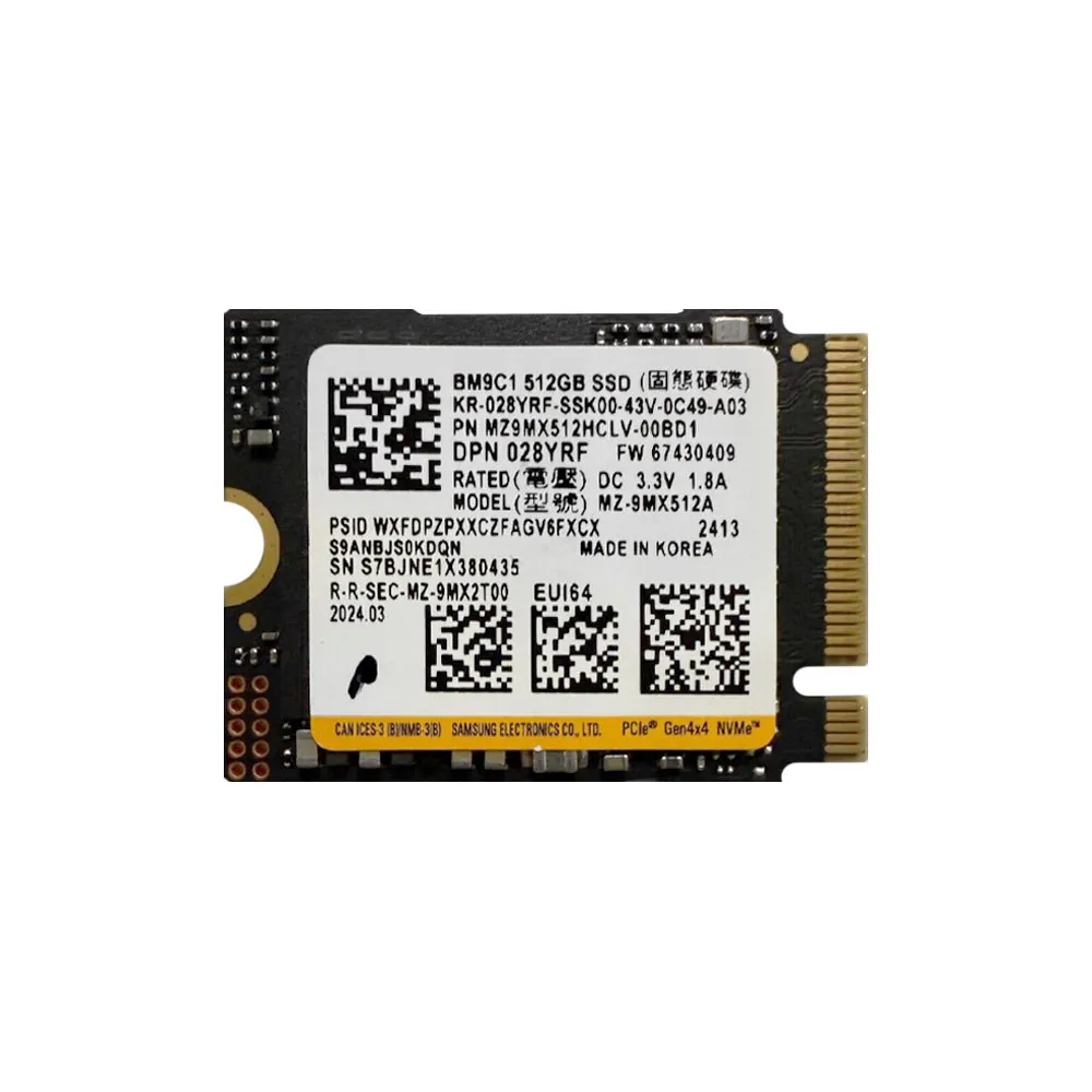 Samsung 512GB SSD Gen4x4 MSata Nvme BM9C1
