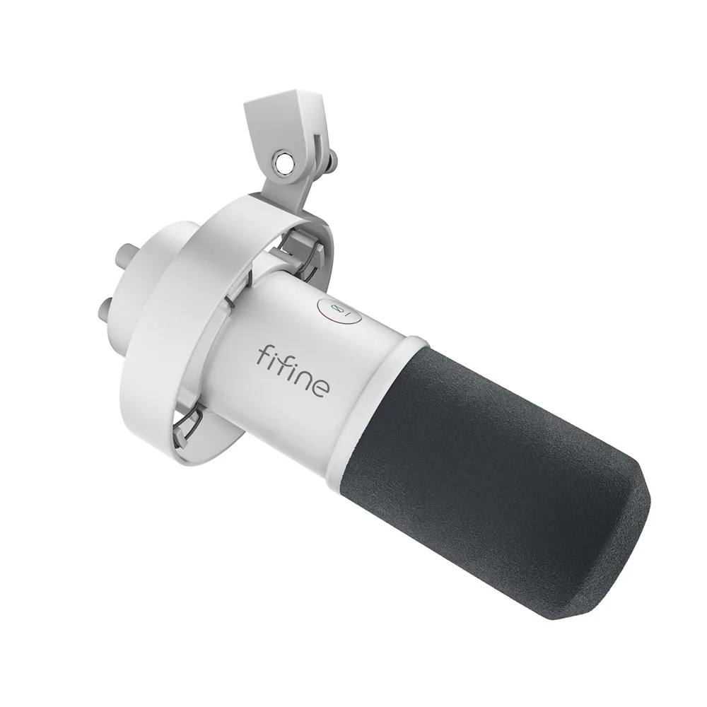 FIFINE Amplitank K688 Dynamic Microphone, XLR/USB Podcast Recording PC Microphone - White