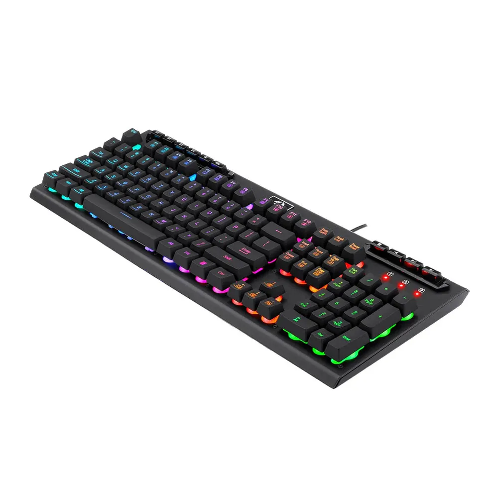 Redragon Aditya K513 Membrane Gaming Keyboard, 104 Keys Full-Size, 6 Preset Modes, 26 Anti-Ghost Keys, US QWERTY - Black