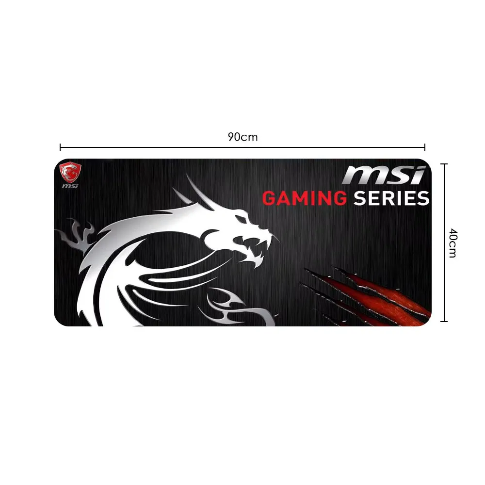 Gaming Mouse Pad, 90X40cm Large Computer Mouse Mat With MSI, For Desktop, Non-slip Rubber Base Water Resistant Stitched Edge