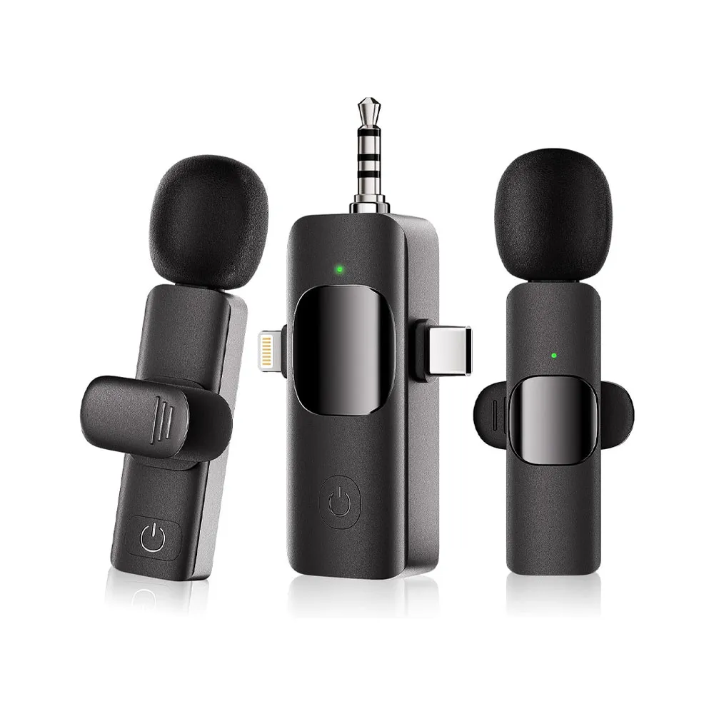 thumbnail image 2 of 3-in-1 Wireless Lavalier Microphone - Noise Cancelling Lapel Mic For IPhone, Android, Camera Recording 2 of 10