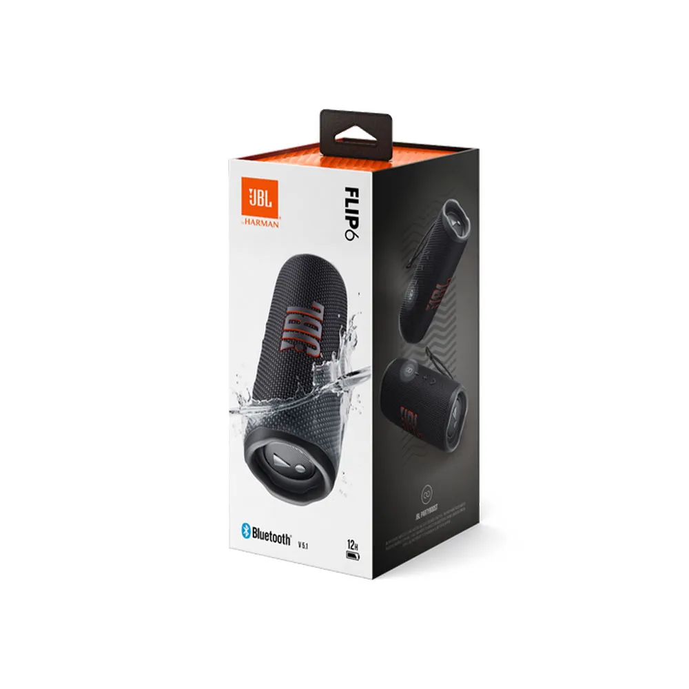 JBL Flip 6 - Portable Bluetooth Speaker, waterproof, 12 hours of playtime - Black