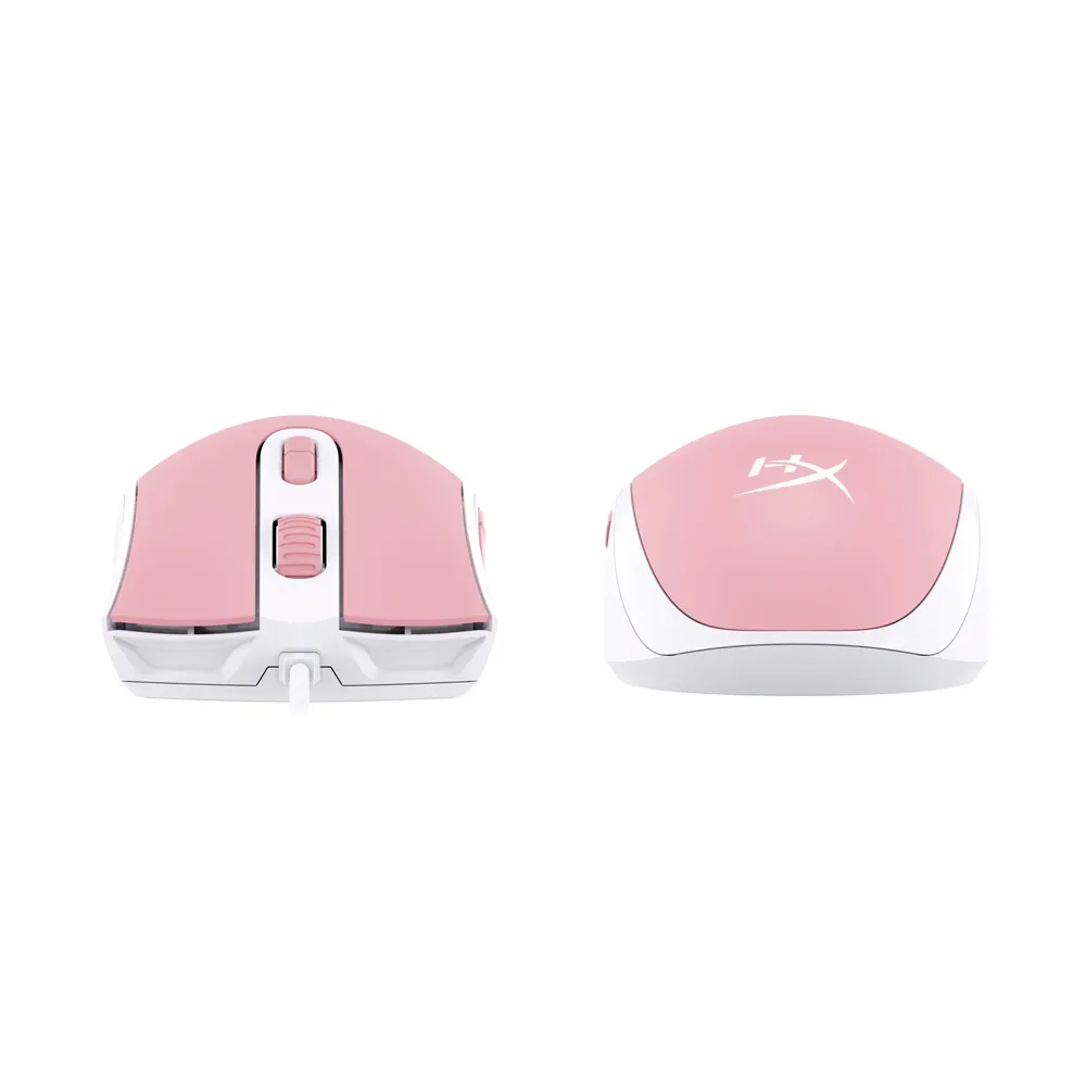 HyperX Pulsefire Core RGB Gaming Mouse, Software Controlled RGB Light Effects & Macro Customization, Pixart 3327 Sensor up to 6,200DPI, 7 Programmable Buttons - White/Pink