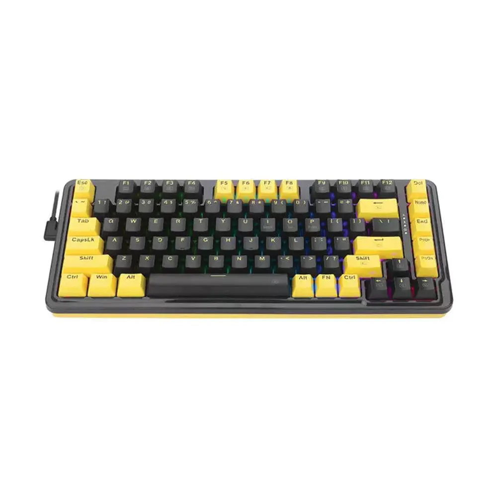 Redragon ELF K649PY-RGB 75% Wired Gasket RGB Gaming Keyboard, 82 Keys, Hot-Swap, Mechanical, Gold-Melt Switches