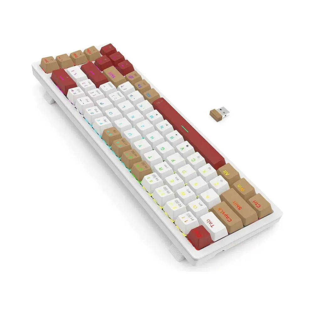 Redragon K677 Rammus Pro 60% Mechanical Gaming Keyboard, Brown Switches, Hot-Swappable, Tri-Mode Connectivity, Detachable Type-C
