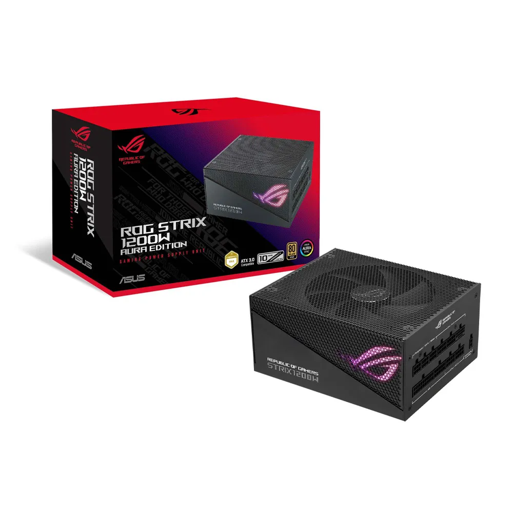 ASUS ROG Strix 1200W Gold Aura Edition, Fully Modular Power Supply, 80+ Gold Certified, ATX 3.0, PCIe Gen 5.0 Ready