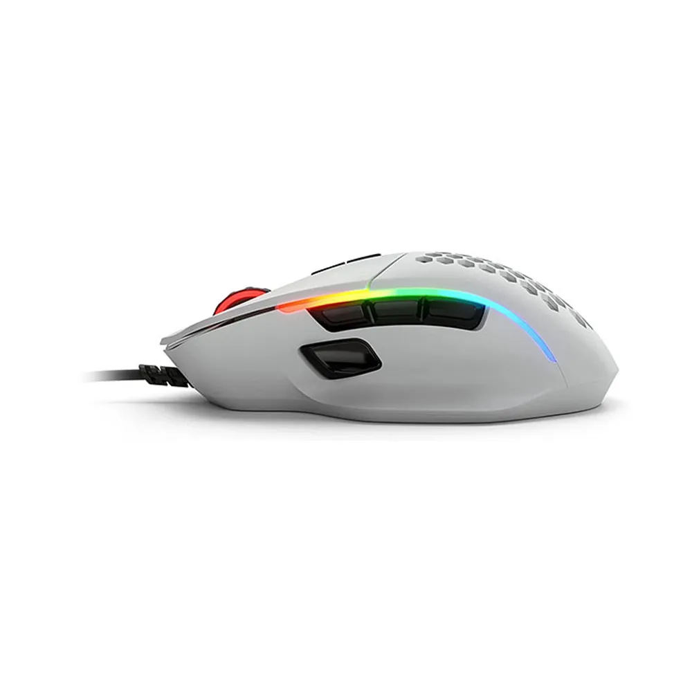GLORIOUS Model I Ergonomic Gaming Mouse, 9 Programmable Buttons, 9 Button Configurations, Ultralight Weight, CORE RGB Lighting, 19000 DPI - Matte White
