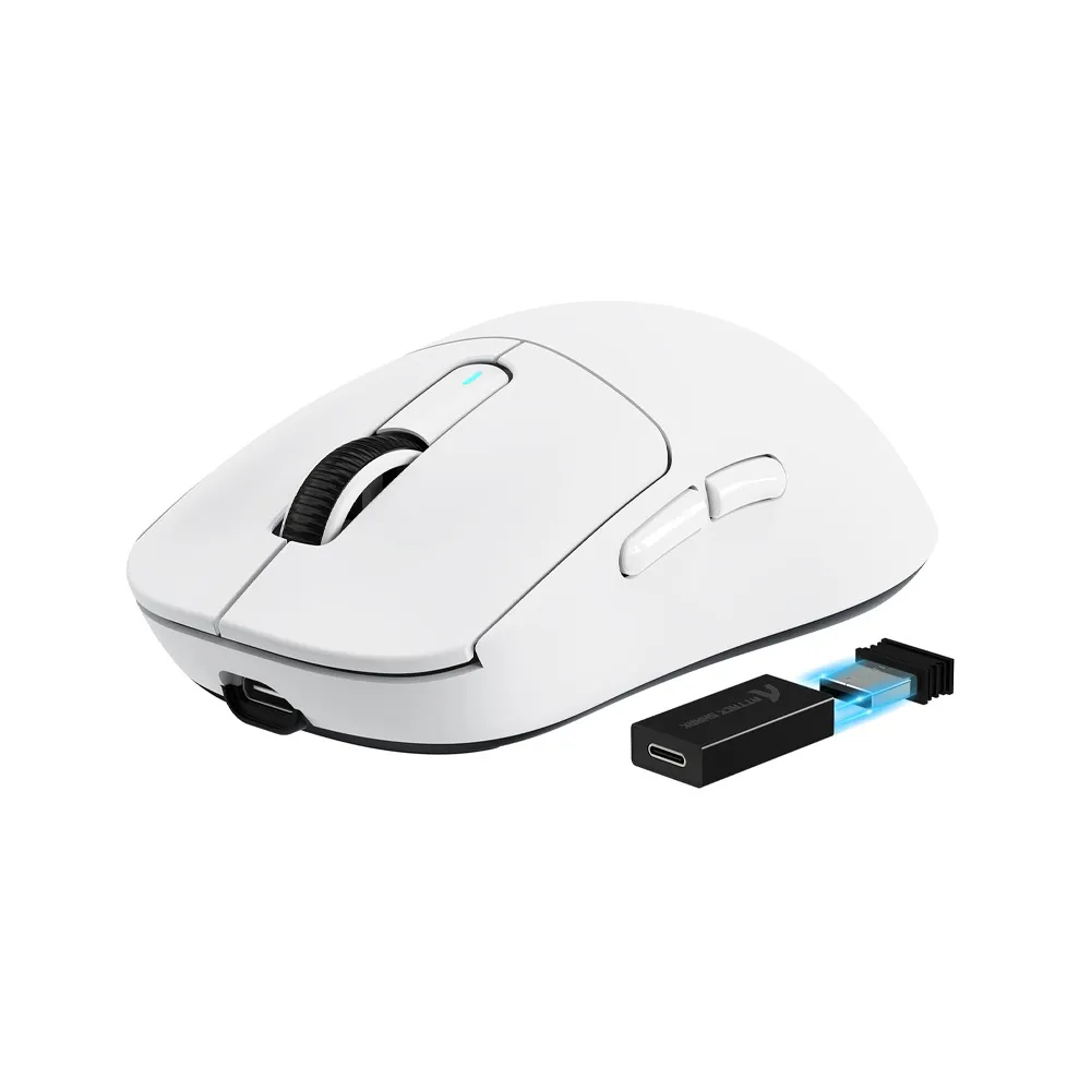 ATTACK SHARK X3 PRO 4K/8K Lightweight Wireless Gaming Mouse, Tri-Mode(Wired/2.4GHz/BT), PAW3395 Optical Sensor, 26K DPI, Long Battery - White