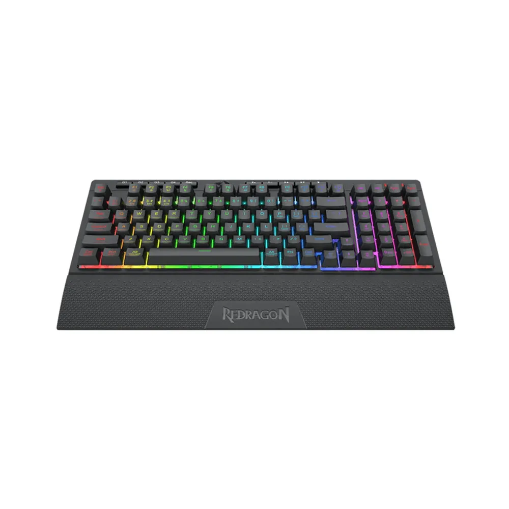 Redragon K515 Shiva Pro Wired RGB Membrane Gaming Keyboard, 98 Keys Mechanical-Feel Keyboard w/Smooth Linear Switch - Black