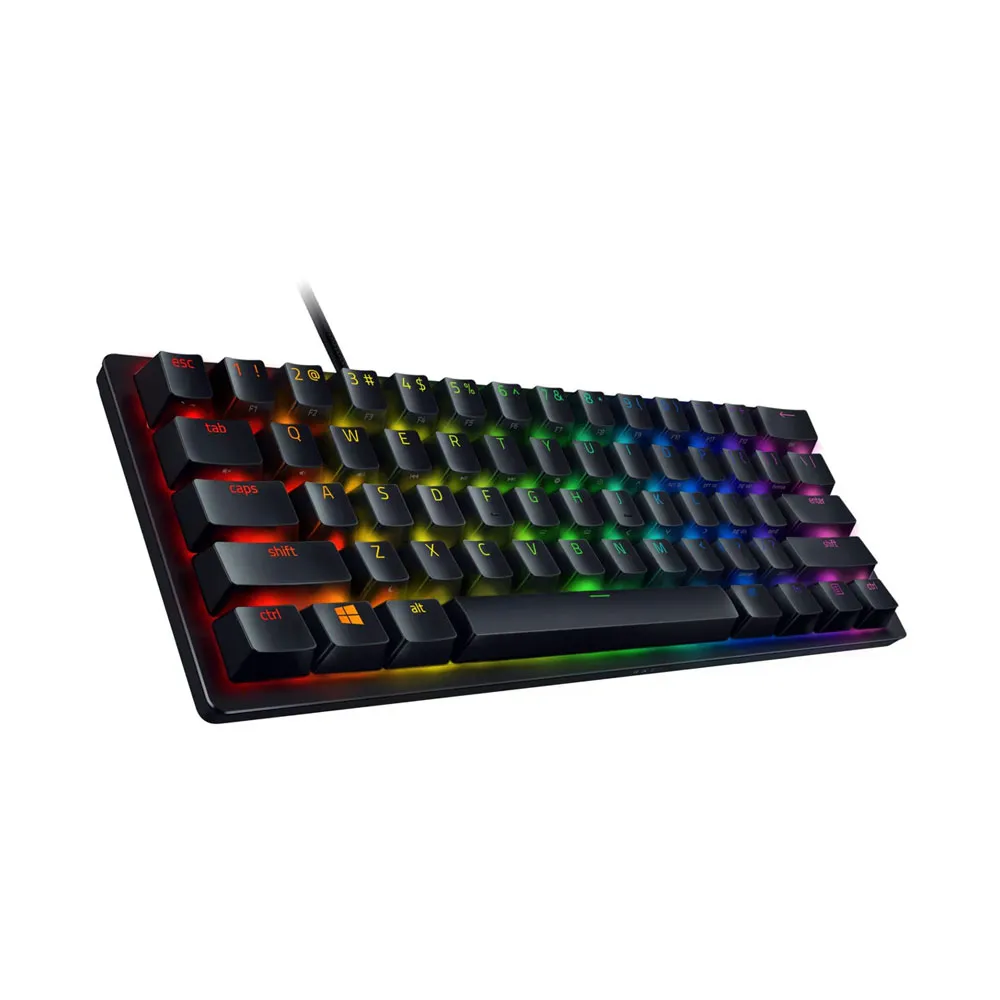 Razer Huntsman Mini 60% Gaming Keyboard Fast Keyboard Switches, Clicky Optical Switches, Chroma RGB Lighting, PBT Keycaps - Black