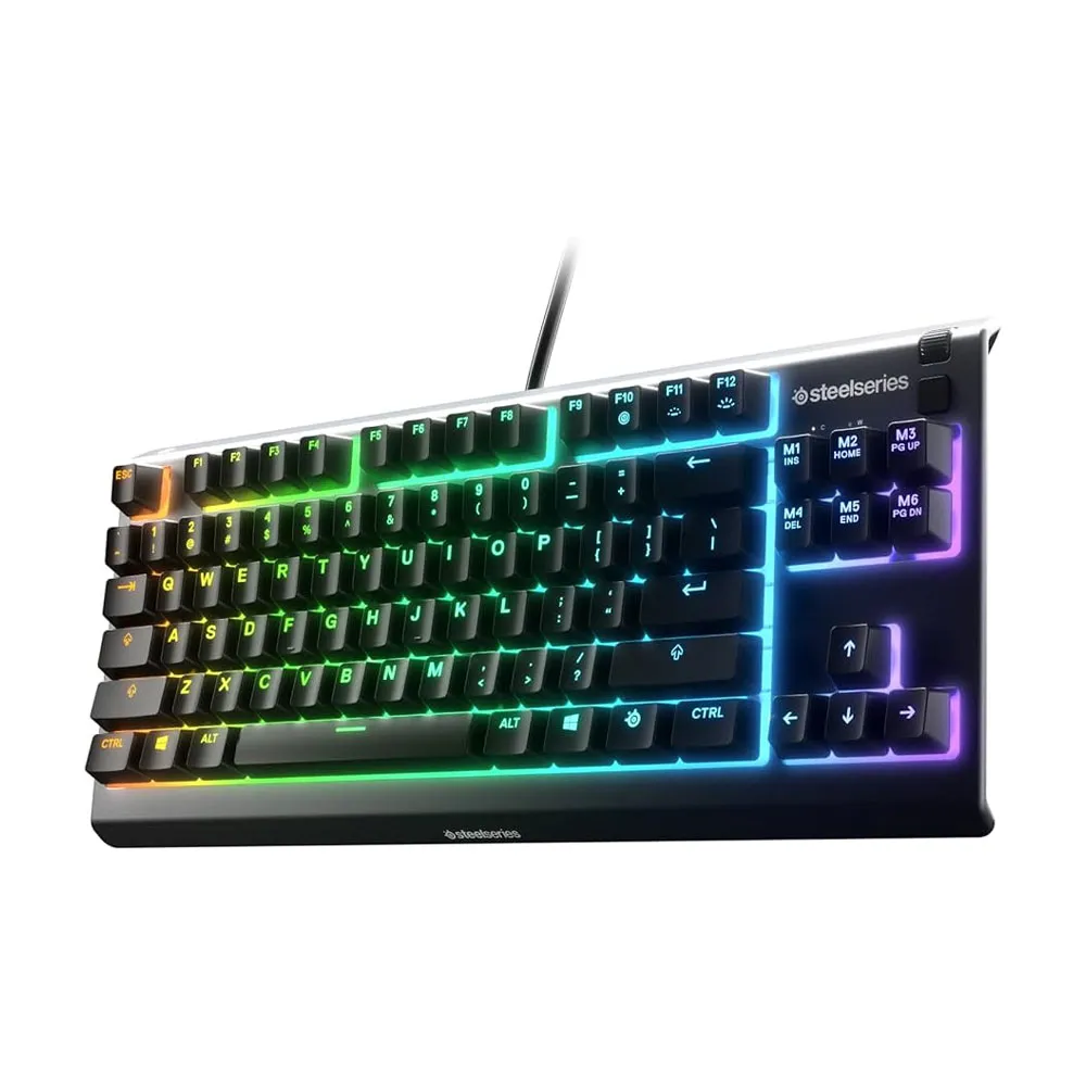SteelSeries Apex 3 TKL RGB Gaming Keyboard, Tenkeyless, 8-Zone RGB Illumination, Gaming Grade Anti-Ghosting - Black