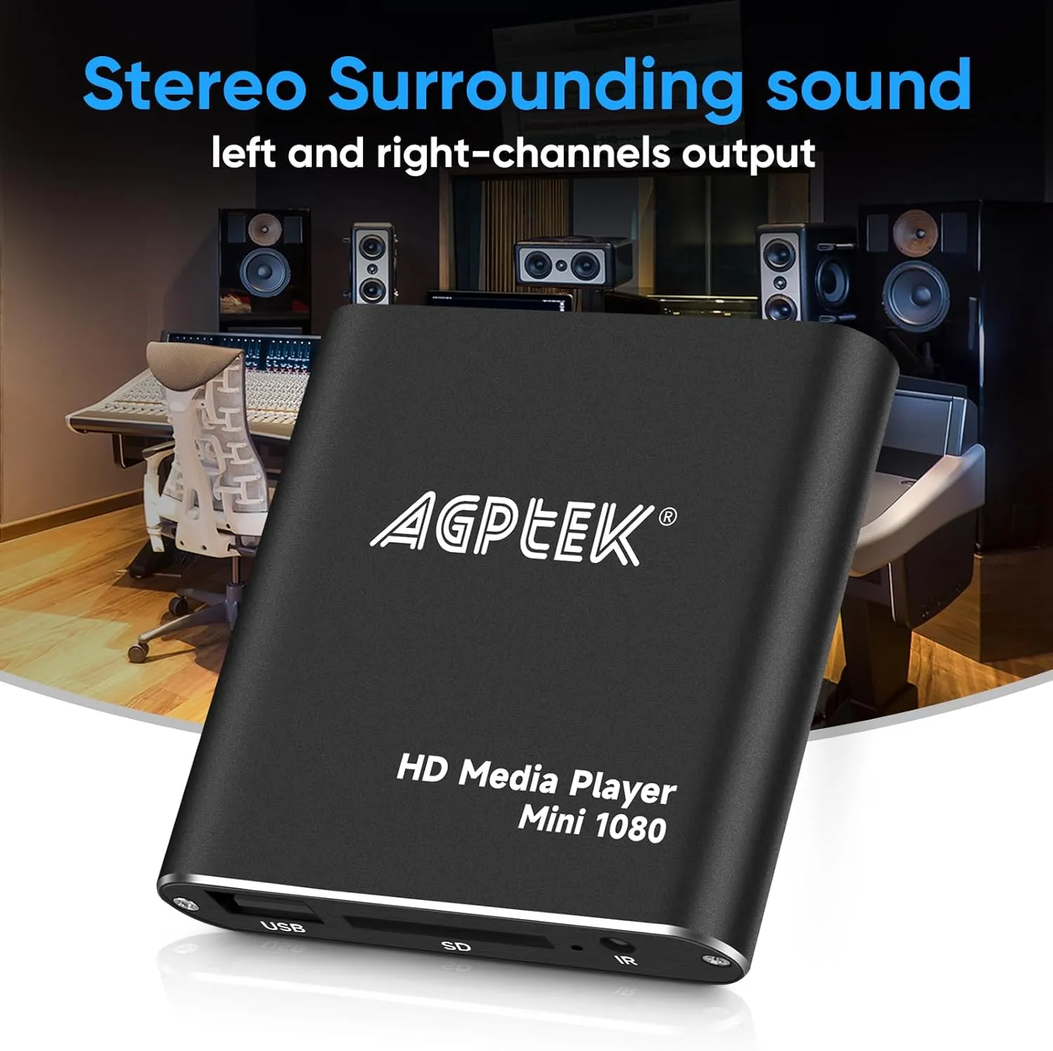 HDMI Media Player, Black Mini 1080p for -MKV/RM- HDD USB Drives and SD Cards