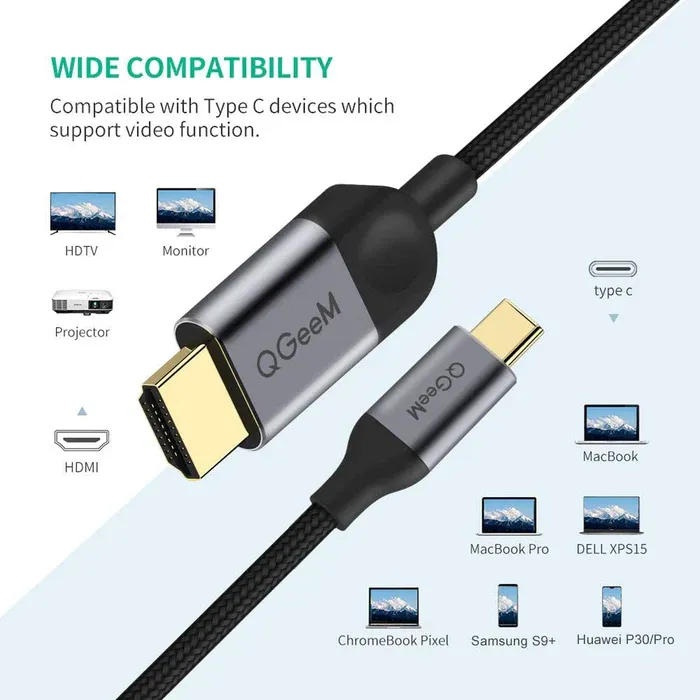 QGEEM USB-C TO HDMI CABLE-4K@30HZ