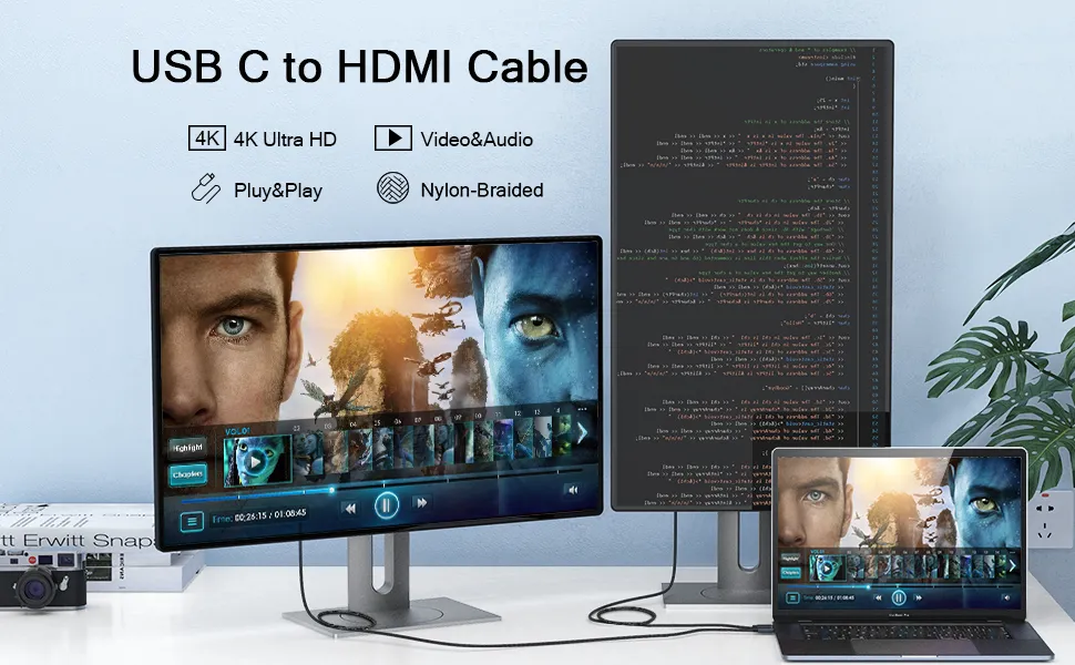 QGEEM USB-C TO HDMI CABLE-4K@30HZ