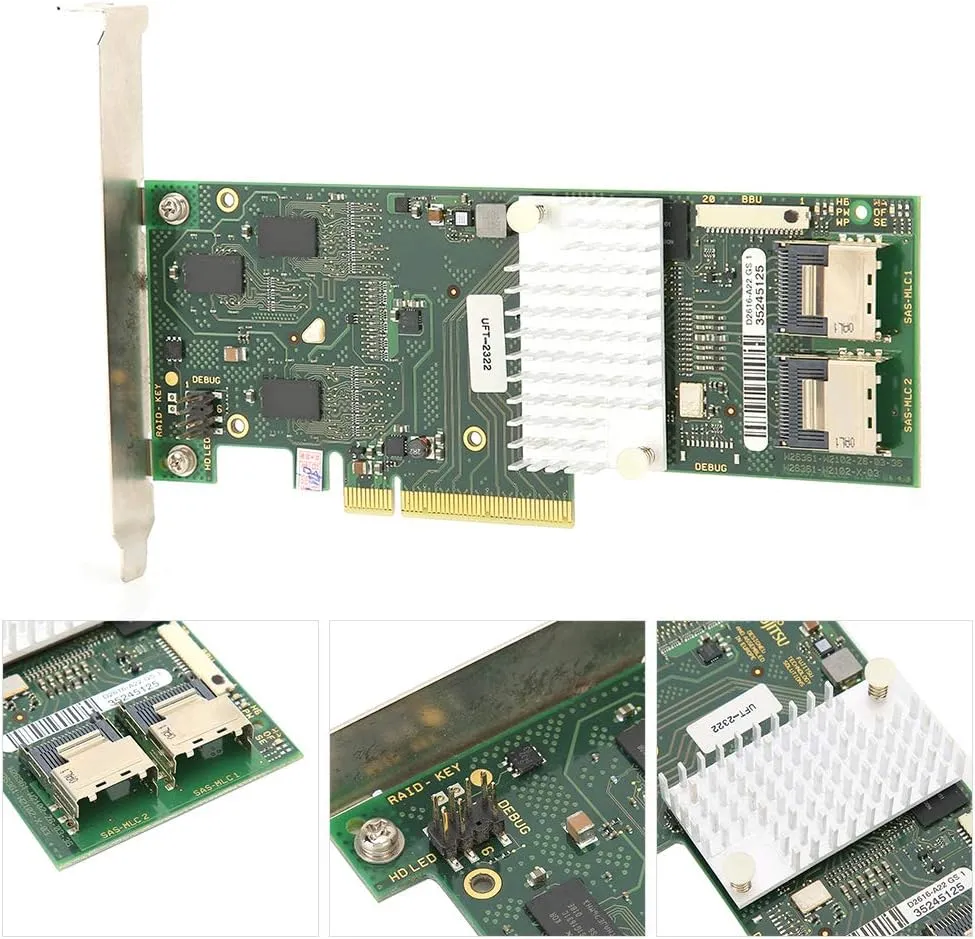 SAS SATA Ports Controller RAID Card for Fujitsu LSI 9261‑8i SAS Array Card 512M Support RAID5/6 6T Hard Disk