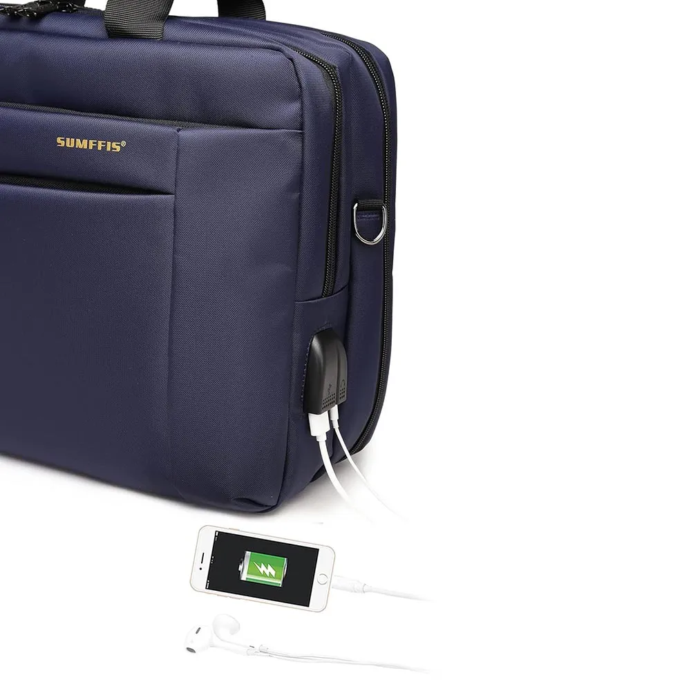 Sumffis SS-9160 15.6Inch Laptop Backpack, Business Computer Bag, Water-Resistant College Daypack with USB Charging port & Headphone Port