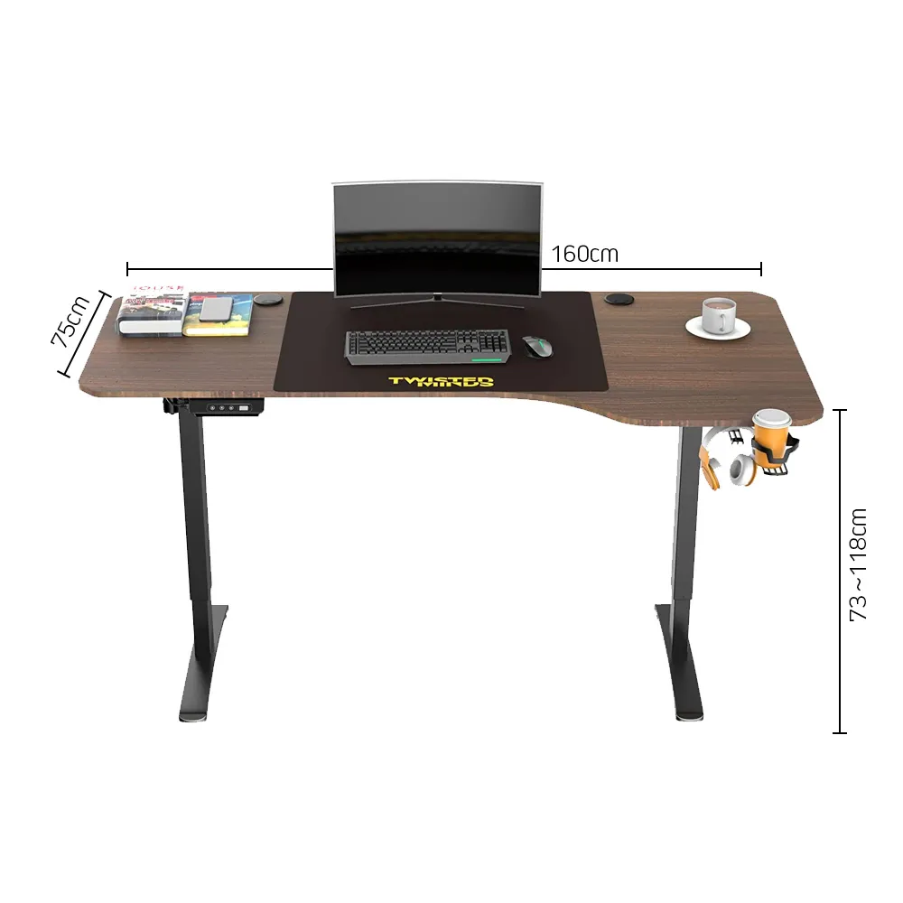 Twisted Minds T Shaped Gaming Desk Electric-height adjustable - Right TM-T-9085-R