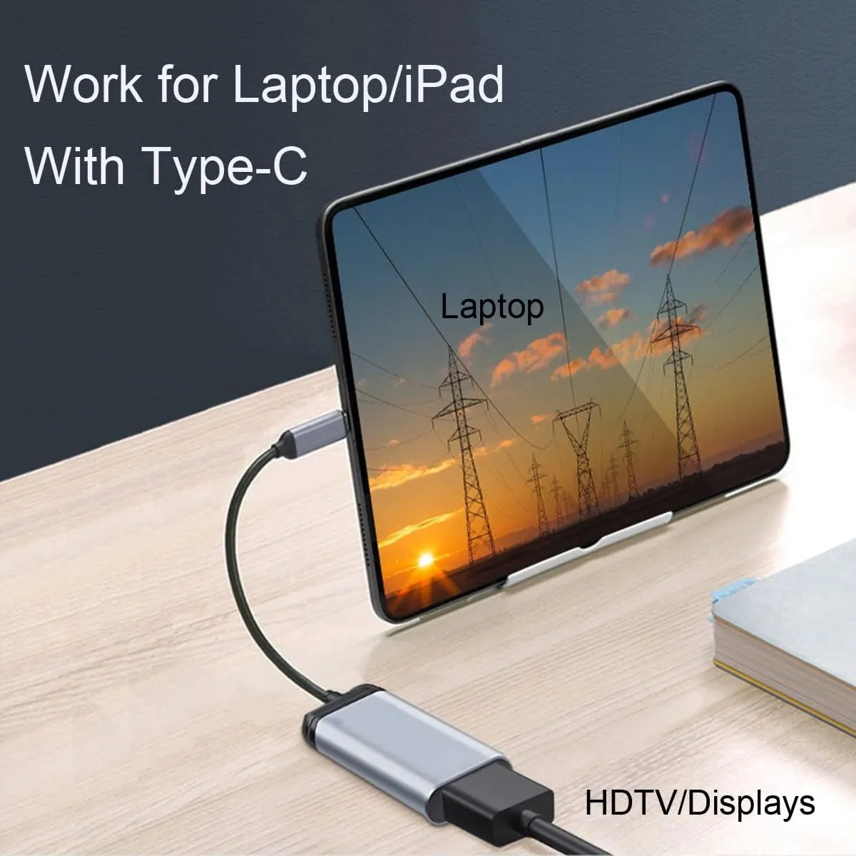 USB Type-C to Mini DisplayPort Adapter 4K 60hz for Tablet & Phone & Laptop