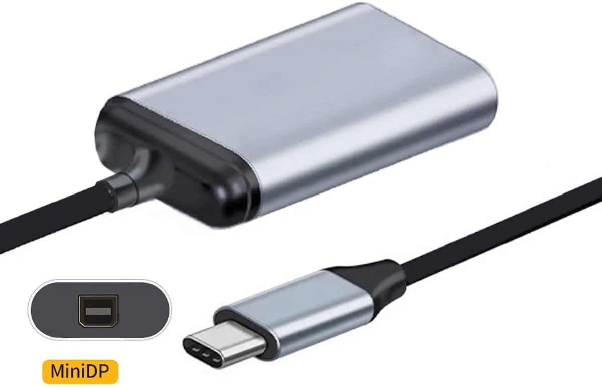 USB Type-C to Mini DisplayPort Adapter 4K 60hz for Tablet & Phone & Laptop