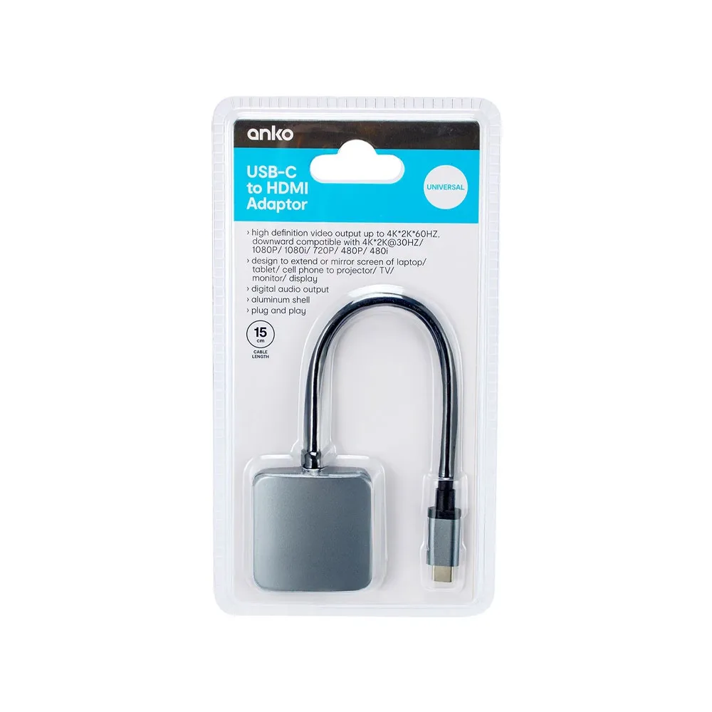 Anko Type-C to HDMI Adapter 15Cm