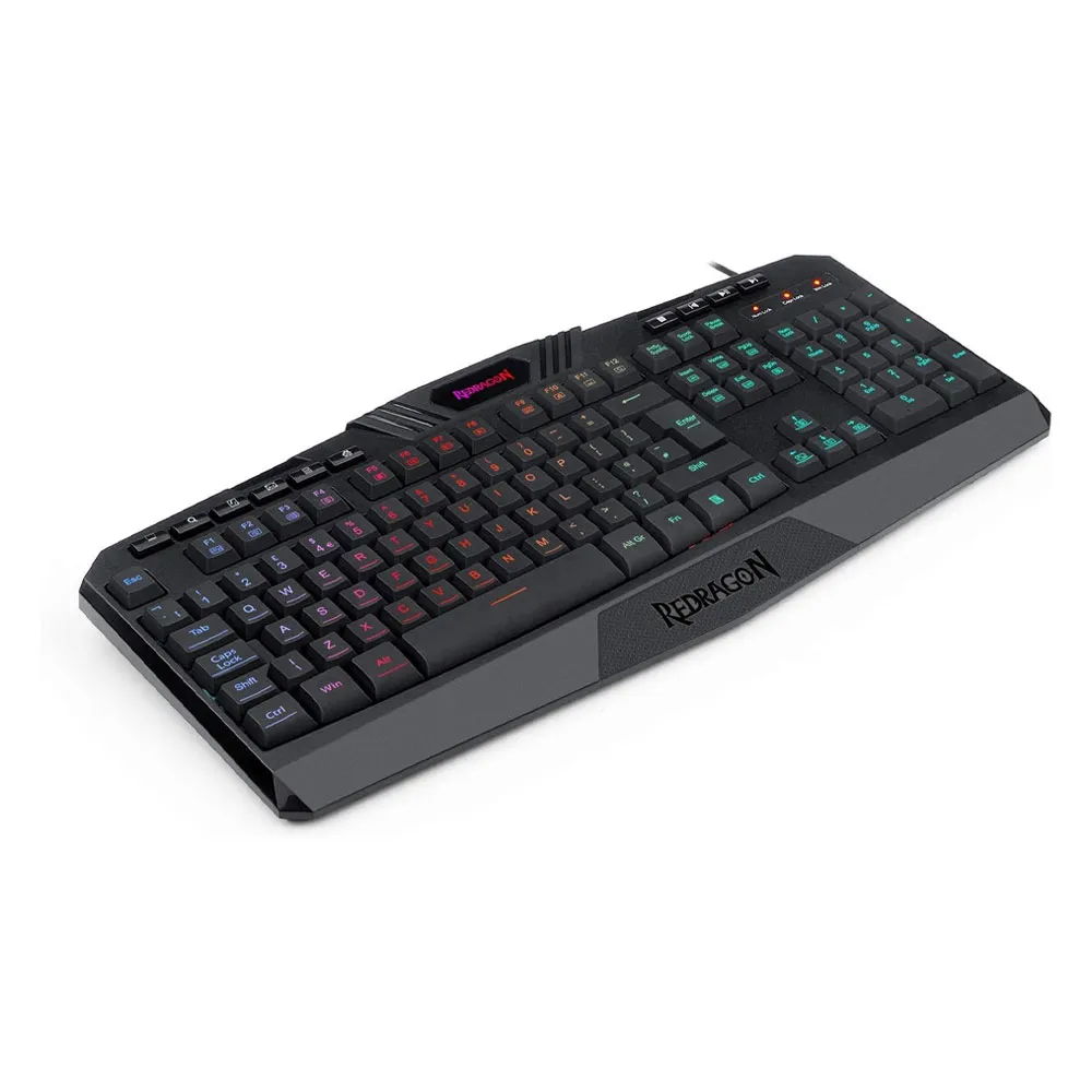 Redragon K503 Gaming Keyboard, Wired, Multimedia Keys, Silent USB Keyboard with Wrist Rest, RGB LED Backlit, Macro Recording
