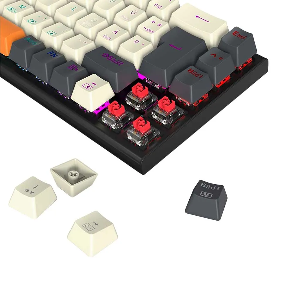 Redragon K633CGO-RGB Ryze RGB LED Backlit Mechanical Gaming Keyboard with 68 Professional Keys-Linear Red Switches