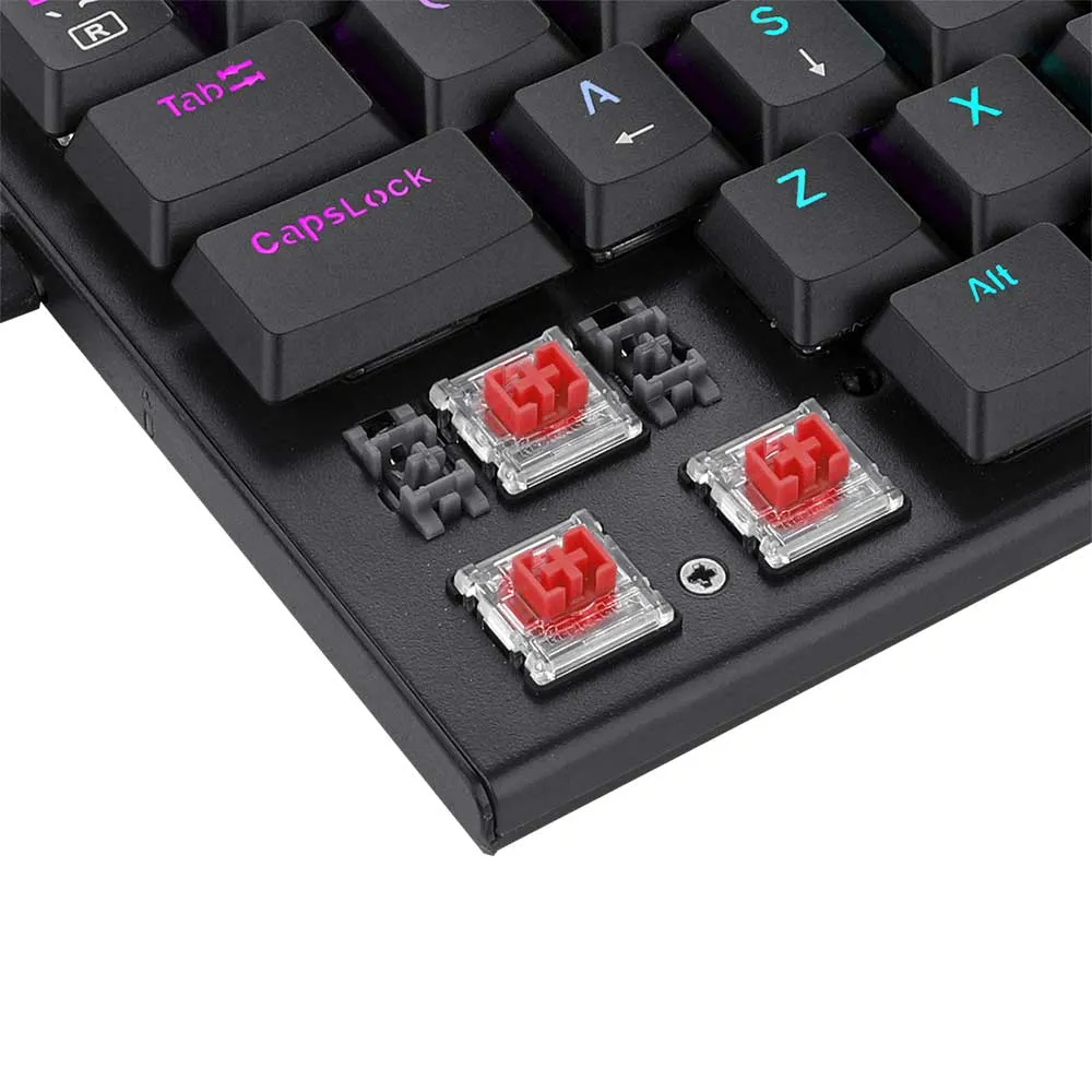 Redragon K614 Anivia 60% Ultra Thin Wired Mechanical Keyboard, Slim Compact 61 Keys RGB Gaming Keyboard, Linear Red Switches - Black