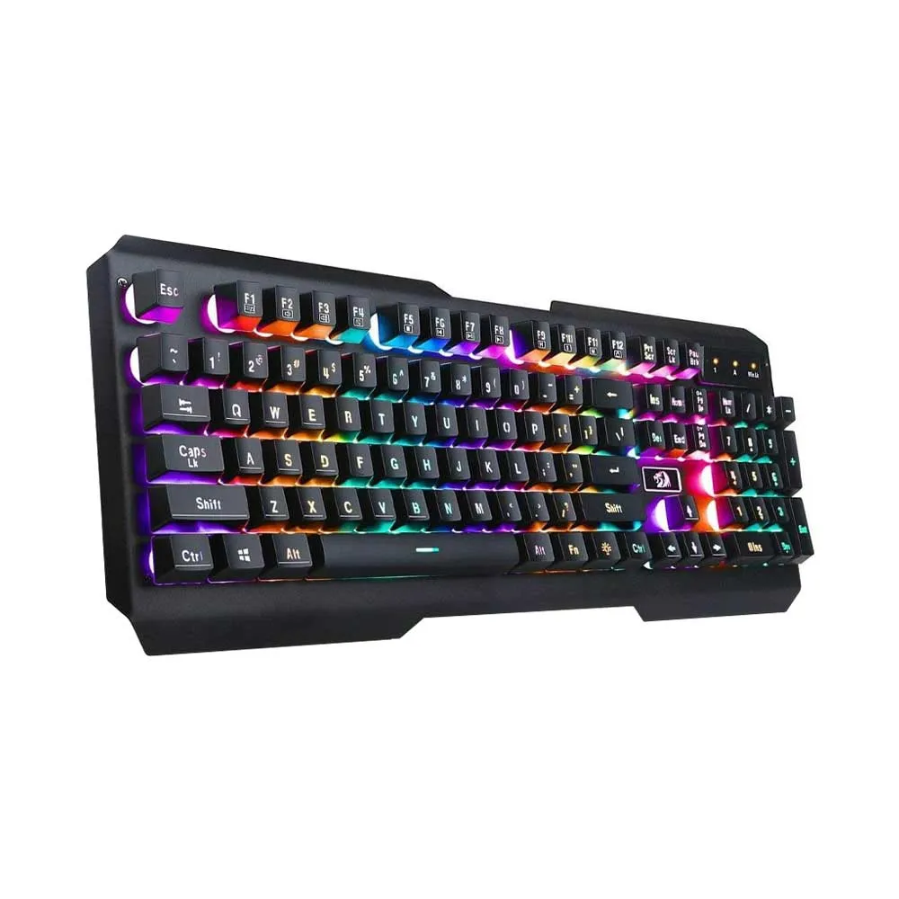 Redragon K506-1 Centaur2, 7-Color Rainbow Backlit, 104 Key, Quiet membrane switches, Full-Size, Wired Gaming, Numeric Keypad - Black