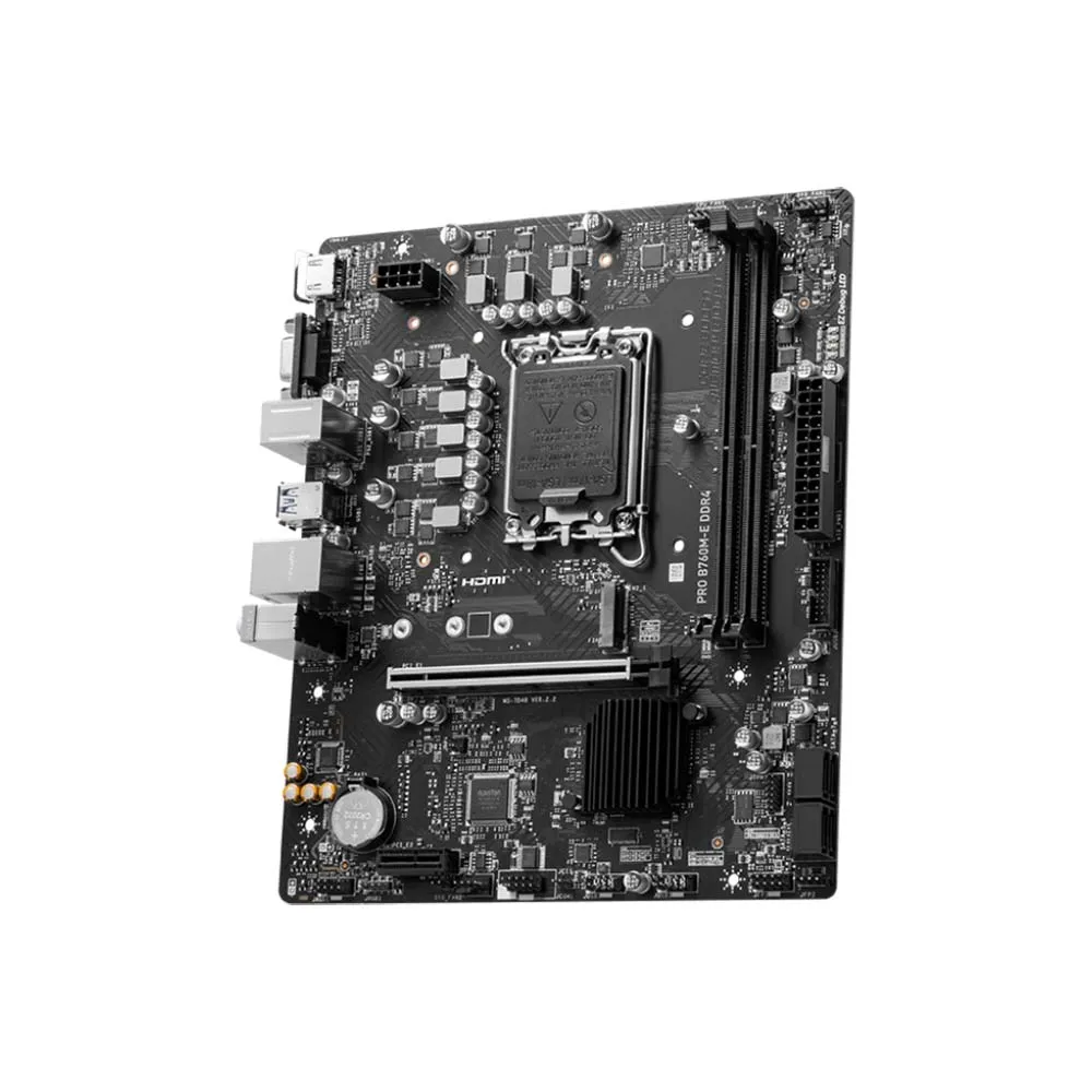 MSI PRO B760M-E DDR4 Motherboard, Micro-ATX - Supports Intel 14th, 13th & 12th Gen Core Processors, LGA 1700 - DDR4 Memory