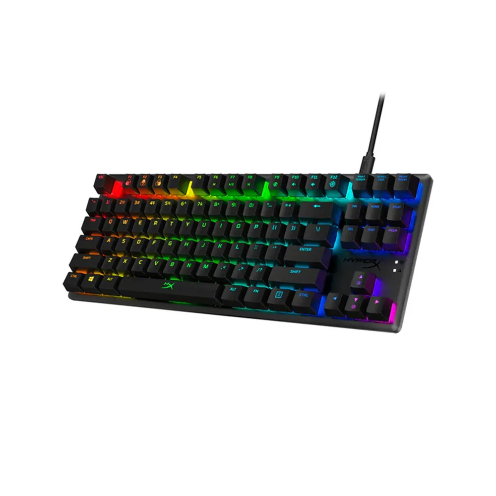 HyperX Alloy Origins Core - Tenkeyless Mechanical Gaming Keyboard, Software Controlled Light & Macro Customization, Compact Form Factor, RGB LED Backlit, Linear HyperX Red Switch, Black - OPEN BOX