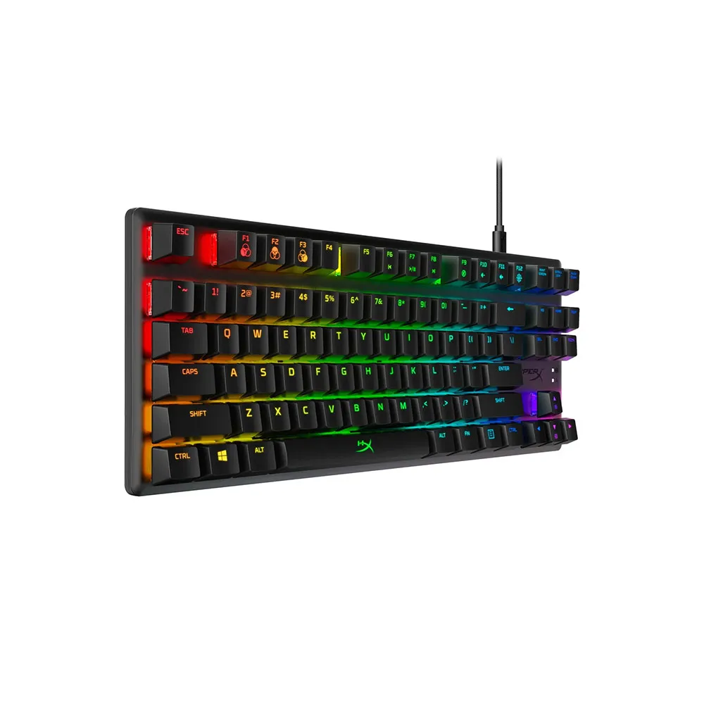 HyperX Alloy Origins Core - Tenkeyless Mechanical Gaming Keyboard, Software Controlled Light & Macro Customization, Compact Form Factor, RGB LED Backlit, Linear HyperX Red Switch, Black - OPEN BOX