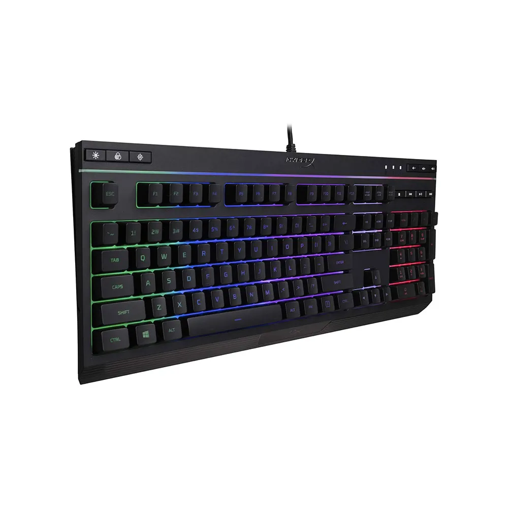 HyperX Alloy Core RGB  Full-size, Membrane Wired Gaming Keyboard, Comfortable Quiet Silent Keys, RGB LED Lighting, Dedicated Media Keys - Black