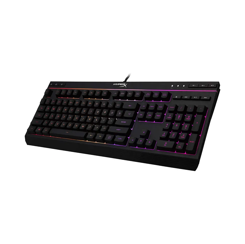 HyperX Alloy Core RGB  Full-size, Membrane Wired Gaming Keyboard, Comfortable Quiet Silent Keys, RGB LED Lighting, Dedicated Media Keys - Black