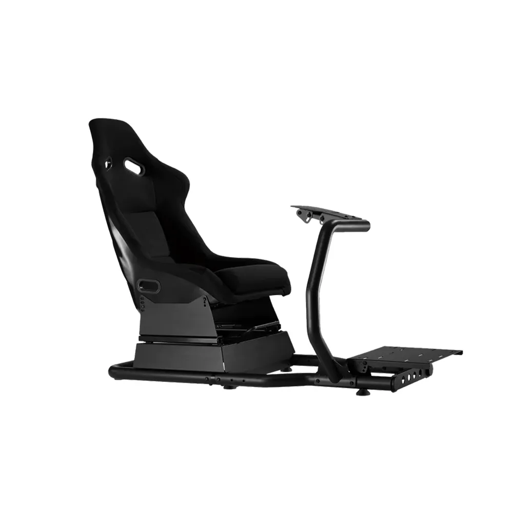 GAMEON Pro Racing Simulator Cockpit With Gear Shifter and Racing Wheel Mount - Black