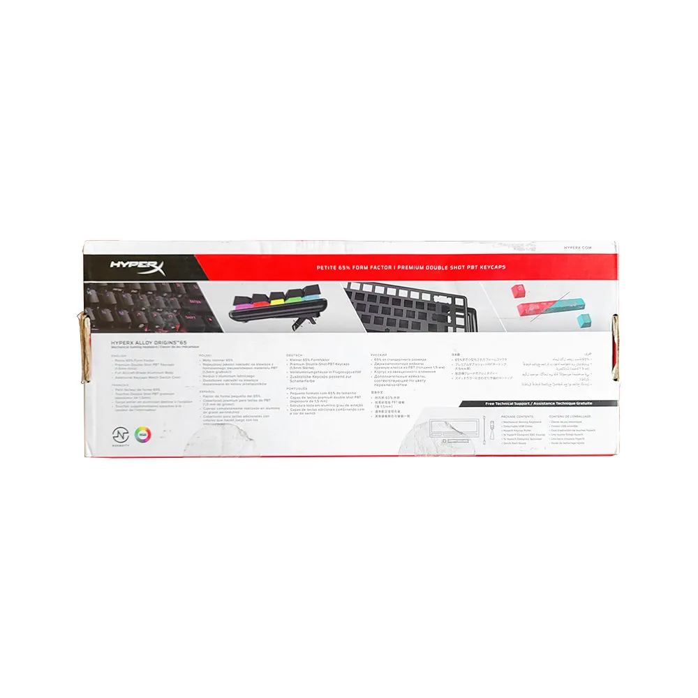 HyperX Alloy Origins 65 - Mechanical Gaming Keyboard, Compact 65% Form Factor, Linear Red Switch, RGB LED Backlit - Black - OPEN BOX