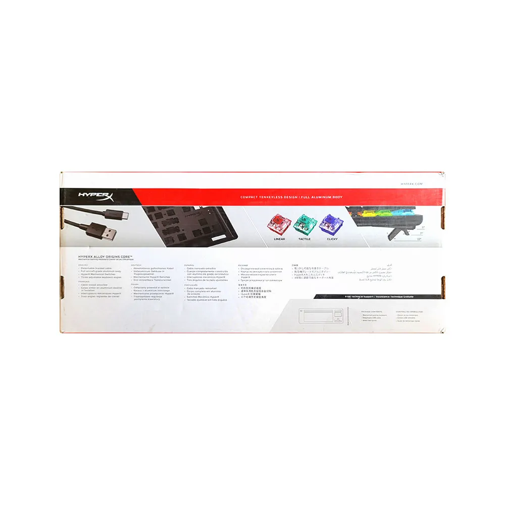 HyperX Alloy Origins Core - Tenkeyless Mechanical Gaming Keyboard, Software Controlled Light & Macro Customization, Compact Form Factor, RGB LED Backlit, Linear HyperX Red Switch, Black - OPEN BOX