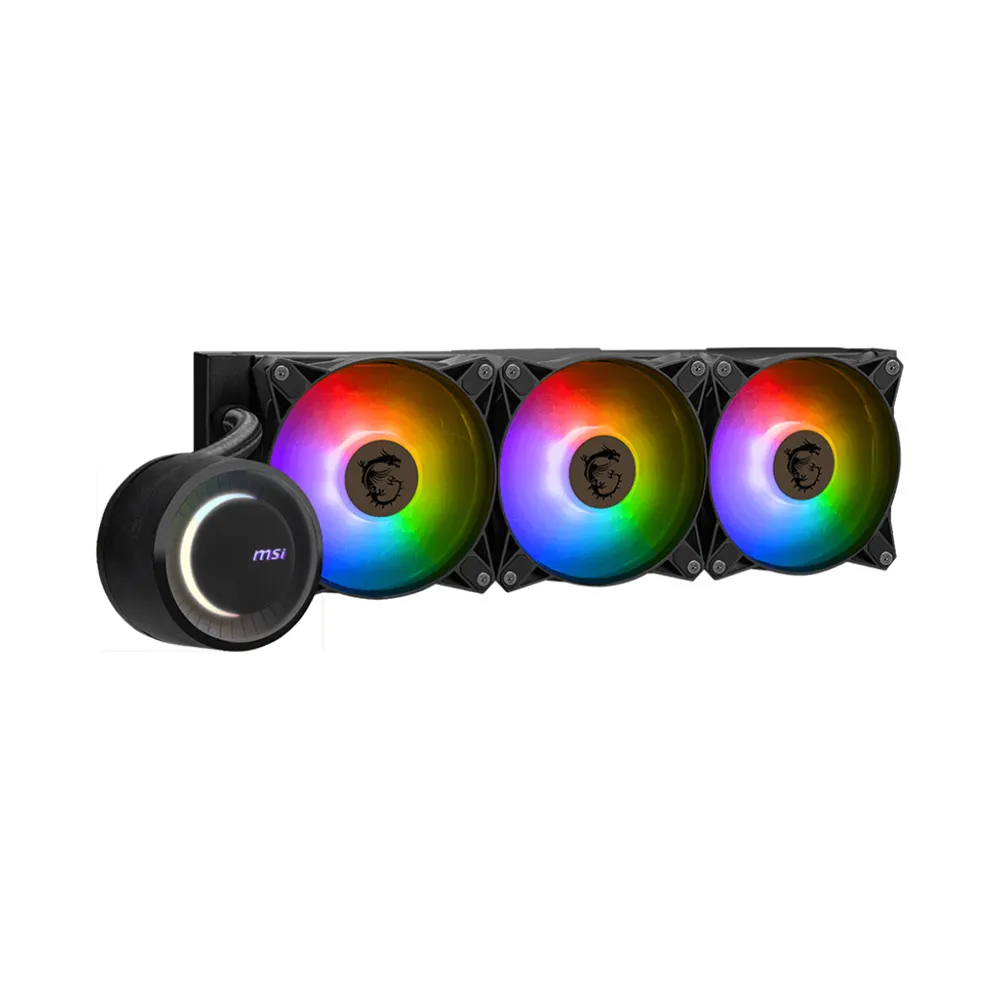 MSI MAG CORELIQUID E360 - AIO RGB CPU Liquid Cooler - 360mm Radiator - 3 x 120mm ARGB PWN Fans - Black