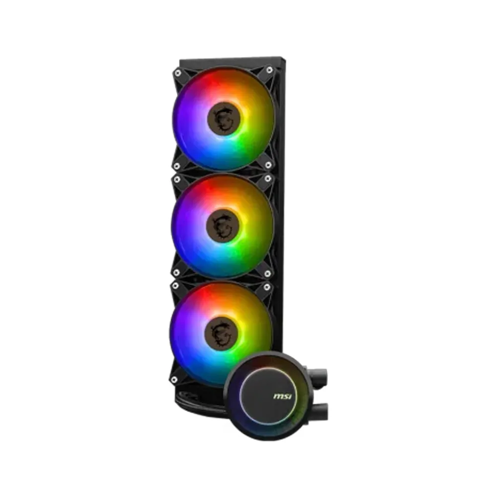 MSI MAG CORELIQUID E360 - AIO RGB CPU Liquid Cooler - 360mm Radiator - 3 x 120mm ARGB PWN Fans - Black