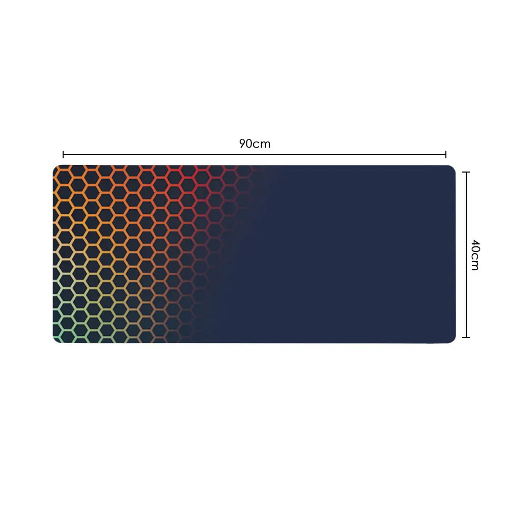Gaming Mouse Pad, 90X40cm Large Computer Mouse Mat with Honeycomb Logo, for Desktop, Non-slip Rubber Base Water Resistant Stitched Edge