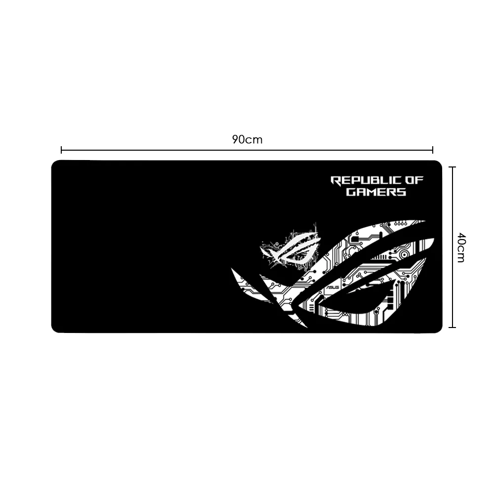 Gaming Mouse Pad, 90X40cm Large Computer Mouse Mat with Asus Rog Logo, for Desktop, Non-slip Rubber Base Water Resistant Stitched Edge