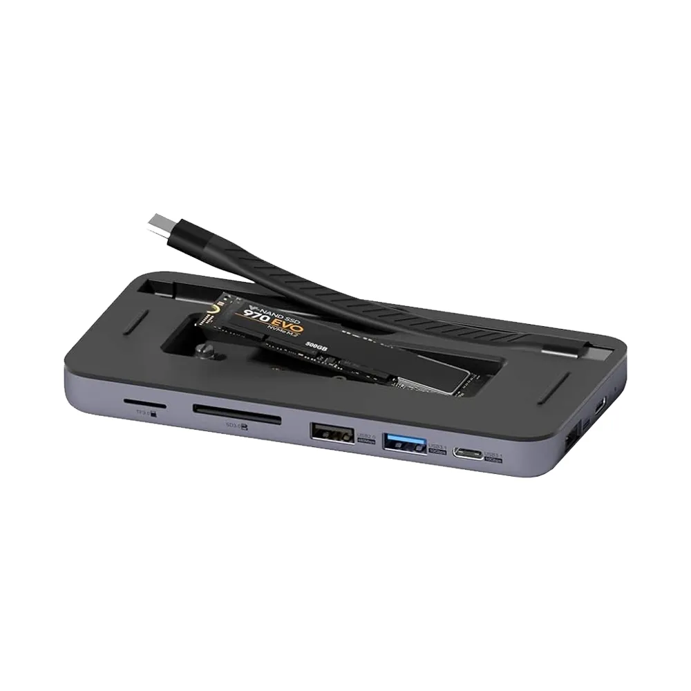 Hagibis USB-C Hub with M.2 SSD Enclosure, 2-in-1 Type-C Docking Station & M.2 NVMe SSD External Hard Drive Enclosure, USB C to 4K@60Hz HDMI, 100W PD, 10Gbps USB 3.1, SD/TF3.0
