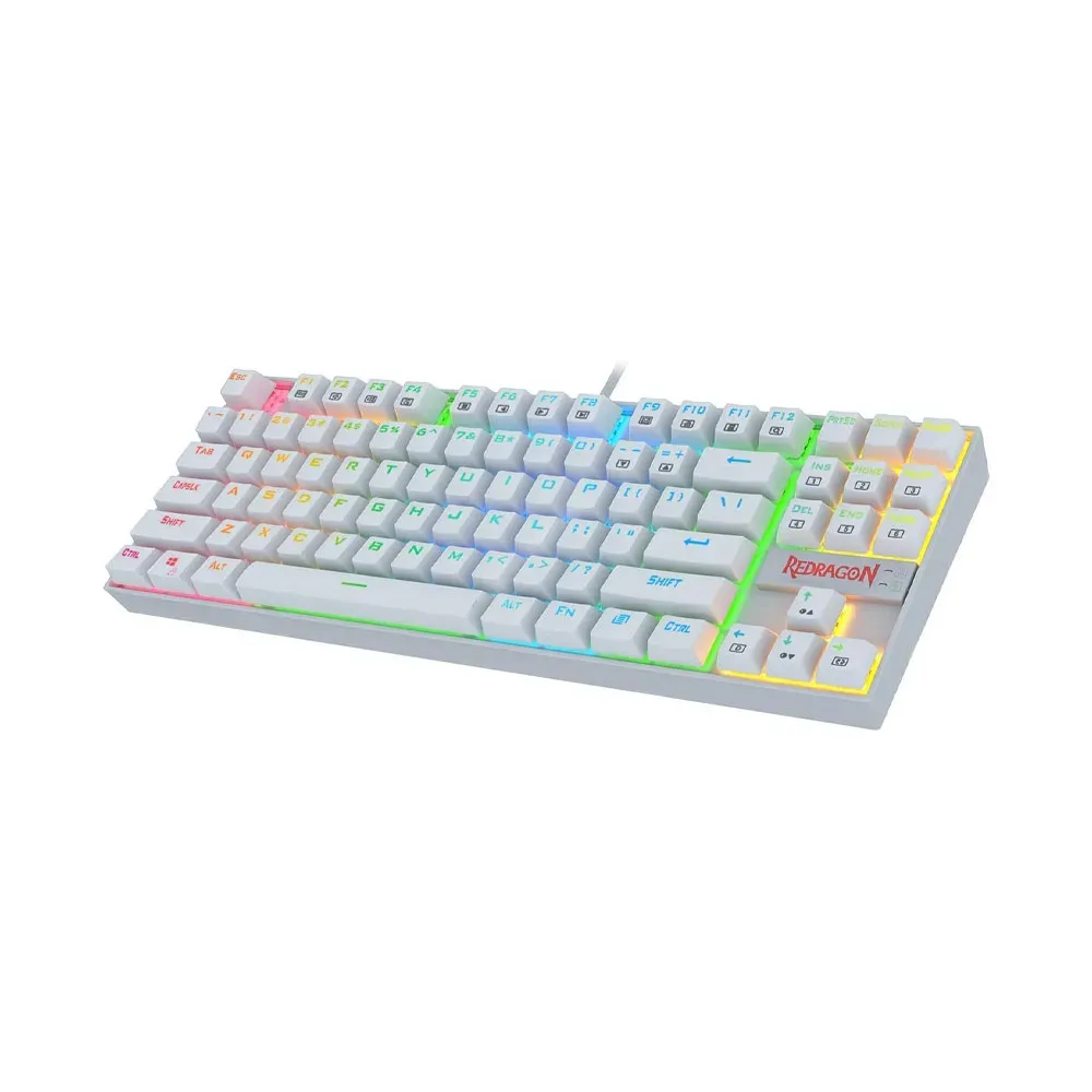 Redragon Kumara K552W-RGB-1 Mechanical %80 TKL Red Switches Wired Gaming Keyboard - White