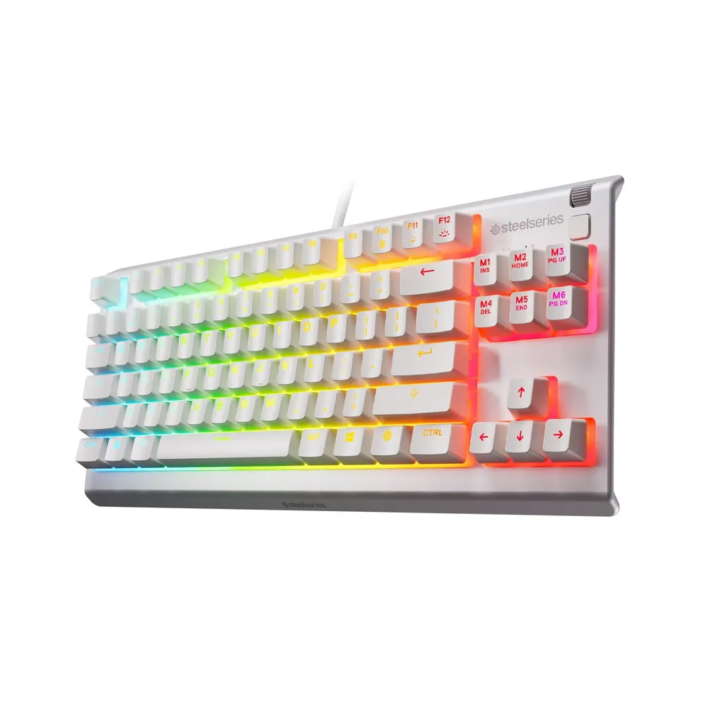 SteelSeries Apex 3 TKL RGB Gaming Keyboard - Tenkeyless - 8-Zone RGB Illumination - White