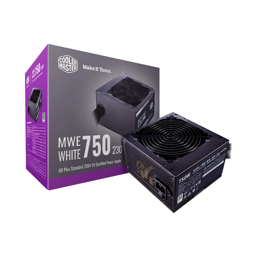 Cooler Master MWE 80Plus White 750W 230V 80Plus Single +12V Rail Silent Mode DC-to-DC Power Supply - Black