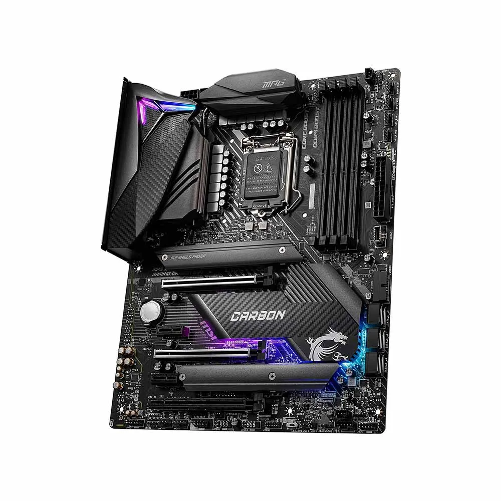 MSI MPG Z490 Gaming Carbon WiFi Gaming Motherboard (ATX, 10th Gen Intel Core, LGA 1200 Socket, DDR4, Dual M.2 Slots, Wi-Fi 6, Light RGB)
