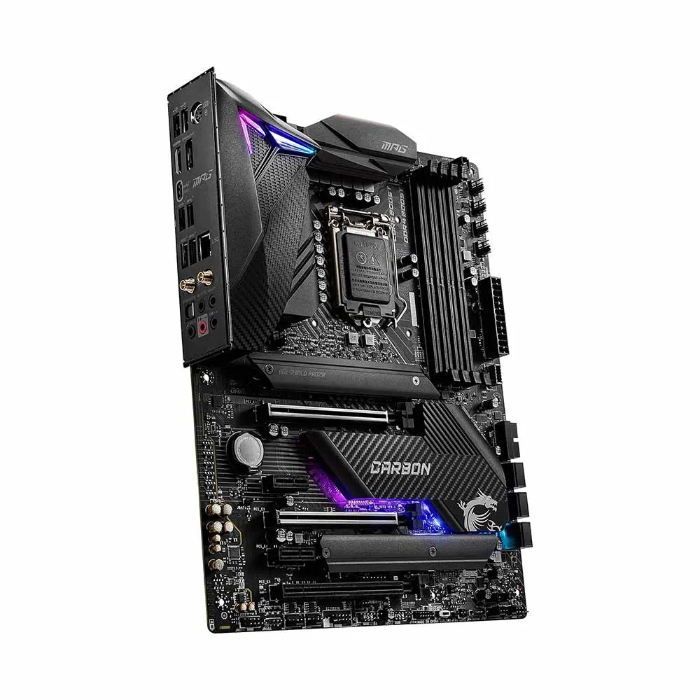 MSI MPG Z490 Gaming Carbon WiFi Gaming Motherboard (ATX, 10th Gen Intel Core, LGA 1200 Socket, DDR4, Dual M.2 Slots, Wi-Fi 6, Light RGB)