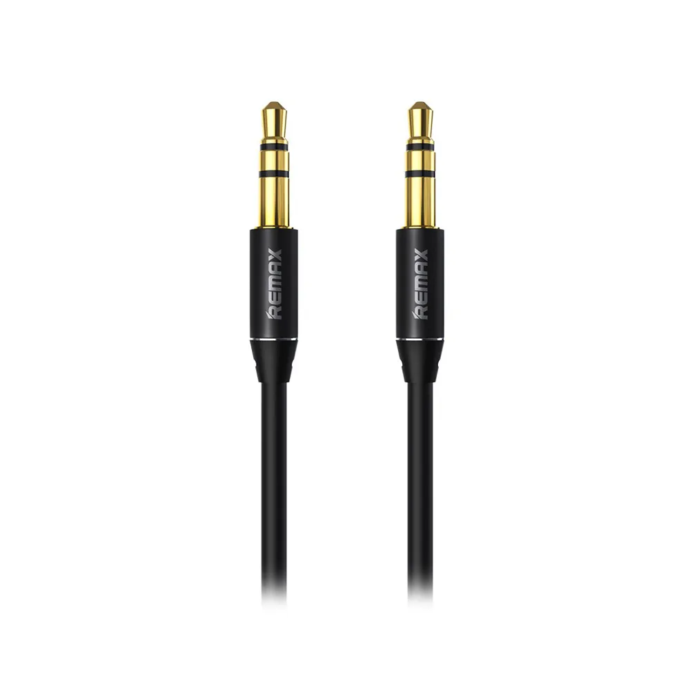 Remax Audio Cable 3.5mm Aux L100, 1000mm Long, Durable and Soft, Stable Signal Transmission, High Fidelity - Black