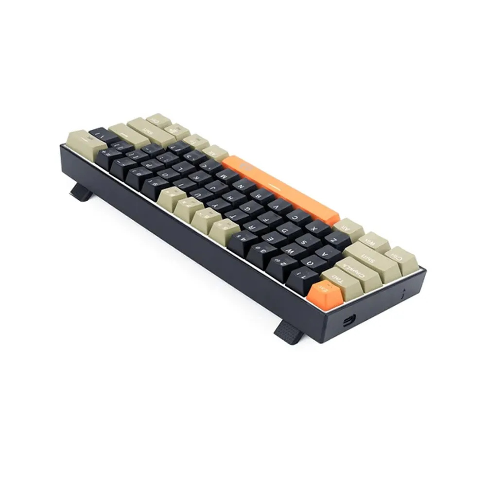 Redragon K606 Lakshmi 60% Mechanical Keyboard, 61 Keys, Detachable Wired Type-C Cable, Blue Switch, White Backlit -OG&GY&BK
