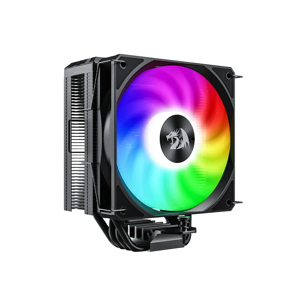 REDRAGON CC-1013 CPU Cooler With Temperature Display 12cm RGB Fan 4 Heat Pipes - Black